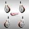 Service Caster 5 Inch 316SS Maroon Poly Swivel 7/8 Inch Expanding Stem Caster Brake SCC, 2PK SS316EX20S514-PPUB-MRN-2-TLB-2-78 - alternate 4